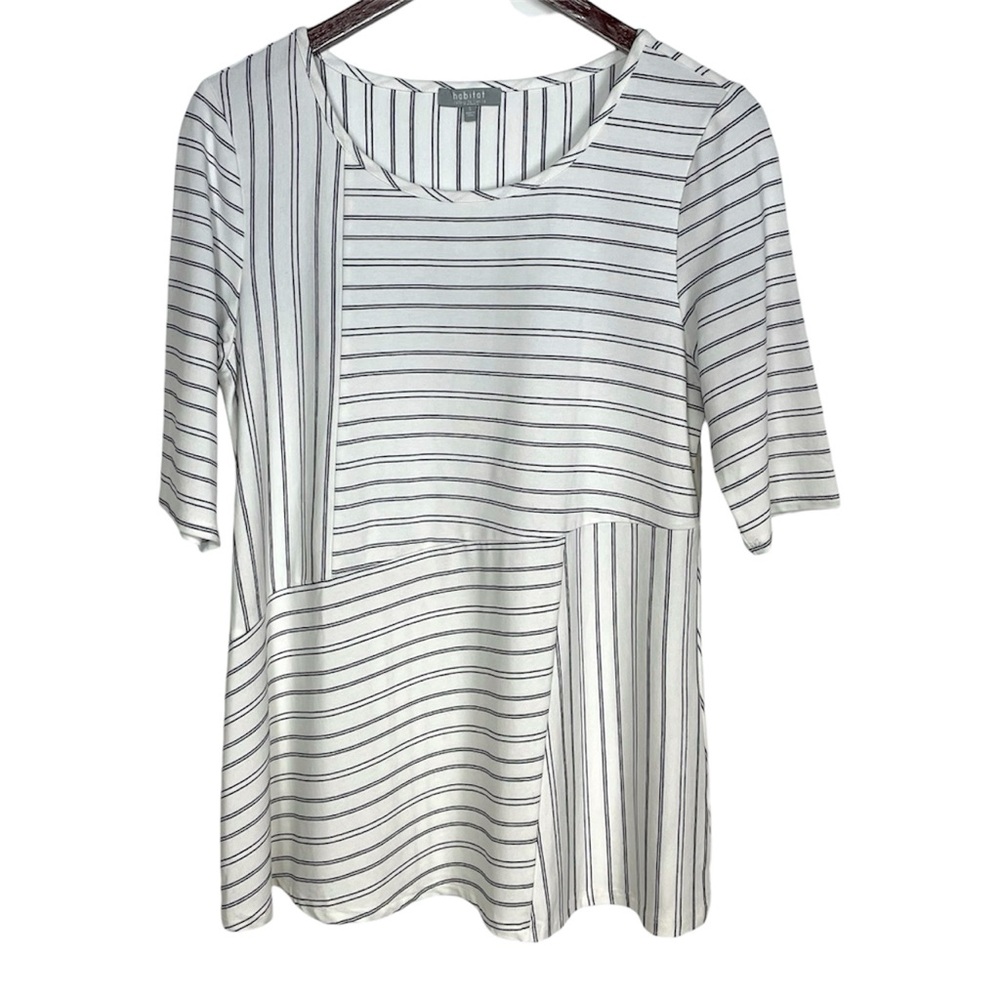 Habitat Clothes To Live In Illusion Multi-Directional Striped Panel Tunic Top